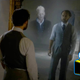 Dumbledore sees a vision on the Mirror of Erised.